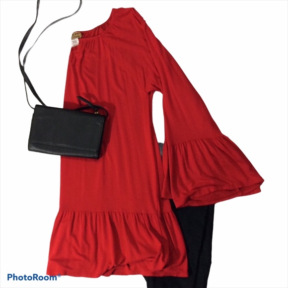 Bright Red Women’s Holiday Tunic - Picture 2 of 16